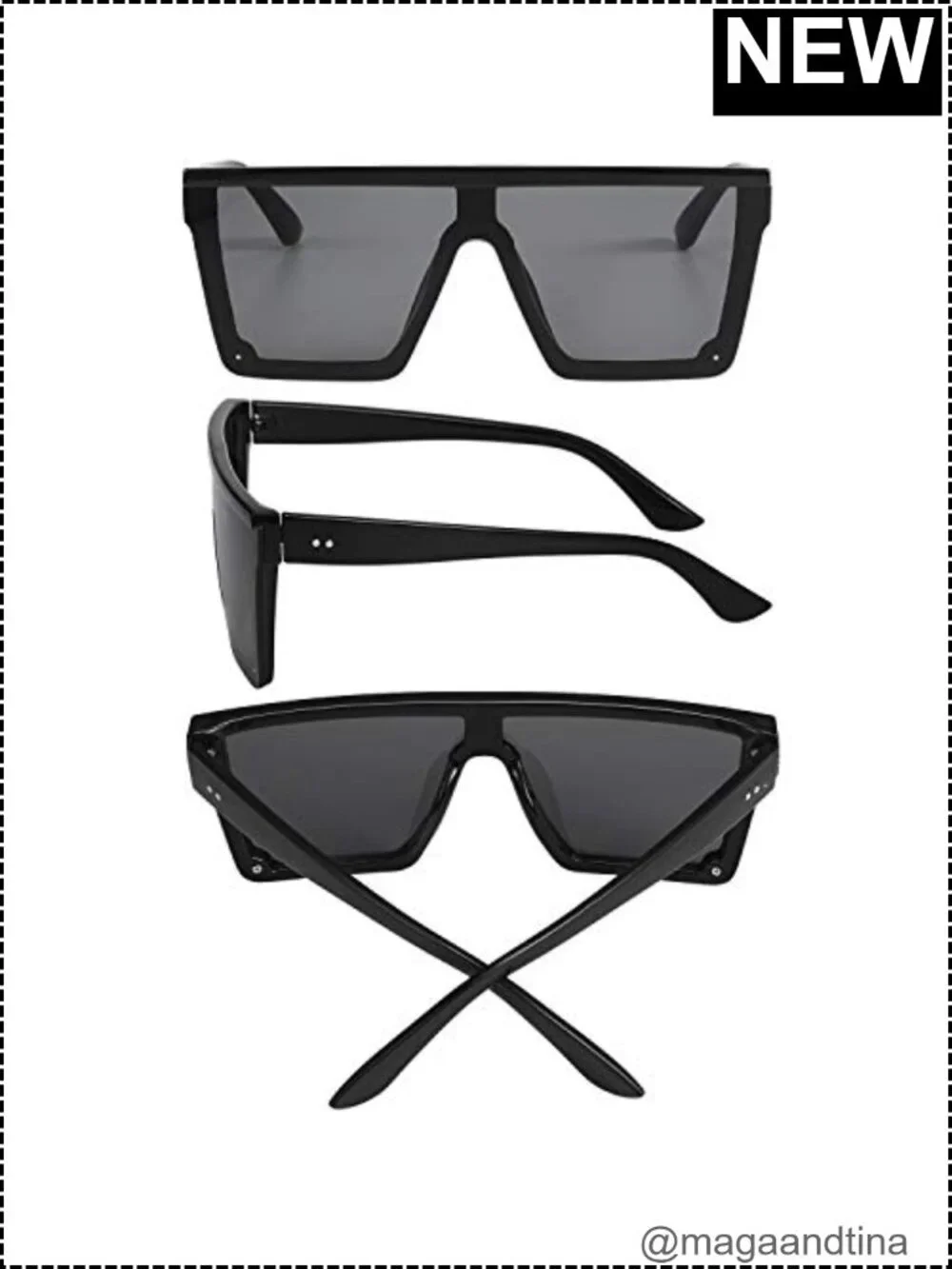 Oversized Square Sunglasses for Women Men 3 Pair Set